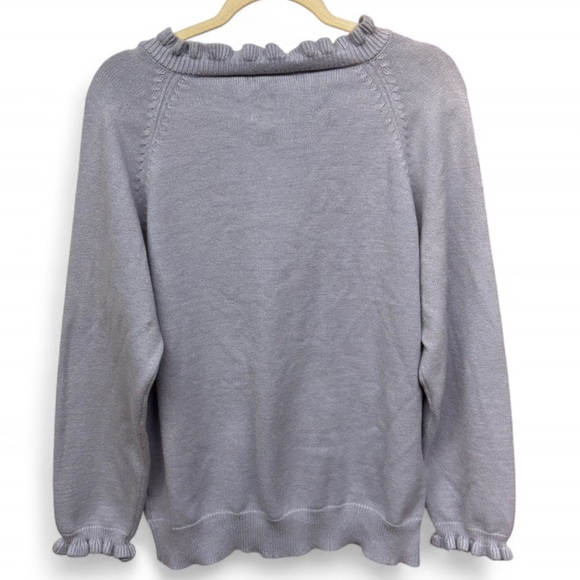 Grey long sleeve sweater with ruffle details - Picture 7 of 7